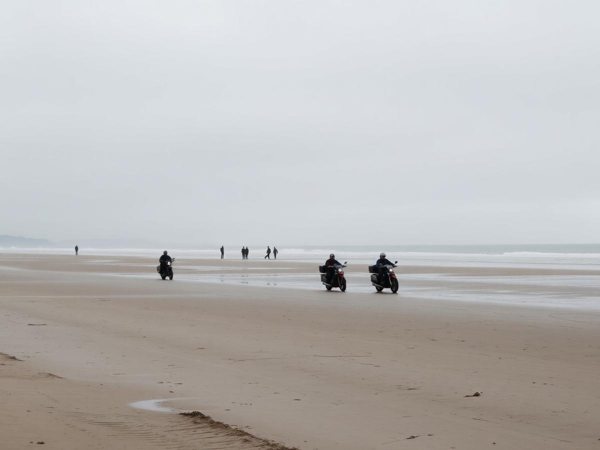 Motards au bord du lac de Paladru