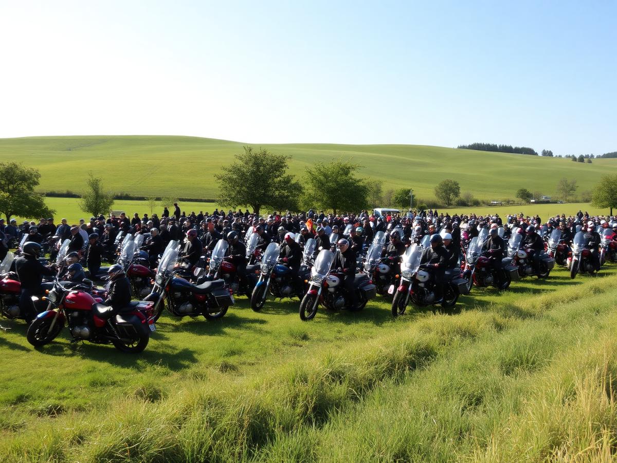 Rassemblement moto place Grenette à Grenoble